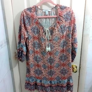Forever 21 Shift Geometric Pattern Mini Dress Size Medium